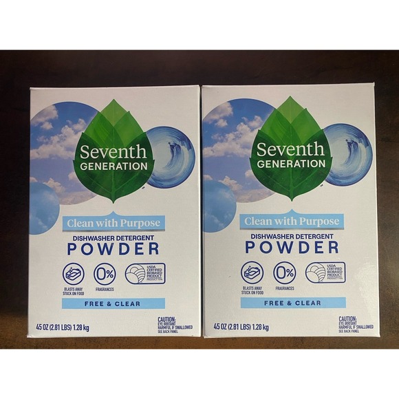 Seventh Generation Other - Seventh Generation Automatic Dishwasher Powder, Free and Clear, 45 oz, 2/Pack